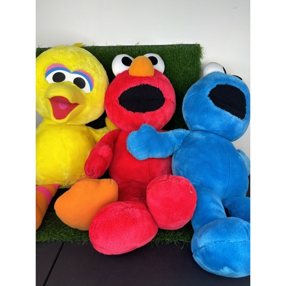 TYCO Other - Vintage 90s Tyco Sesame Street Plush Elmo Big Bird Cookie Monster Toys Multi